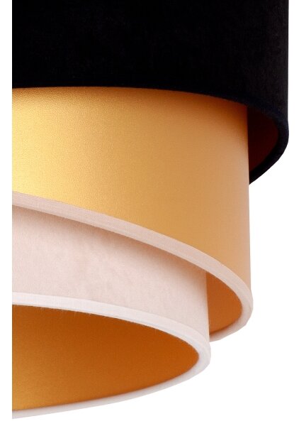 Duolla - Lampadario a plafone KOBO 1xE27/15W/230V diametro 45 cm nero/oro/color crema