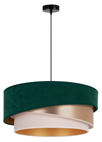 Duolla - Lampadario a sospensione con filo KOBO 1xE27/15W/230V diametro 45 cm verde/oro rosa/color crema