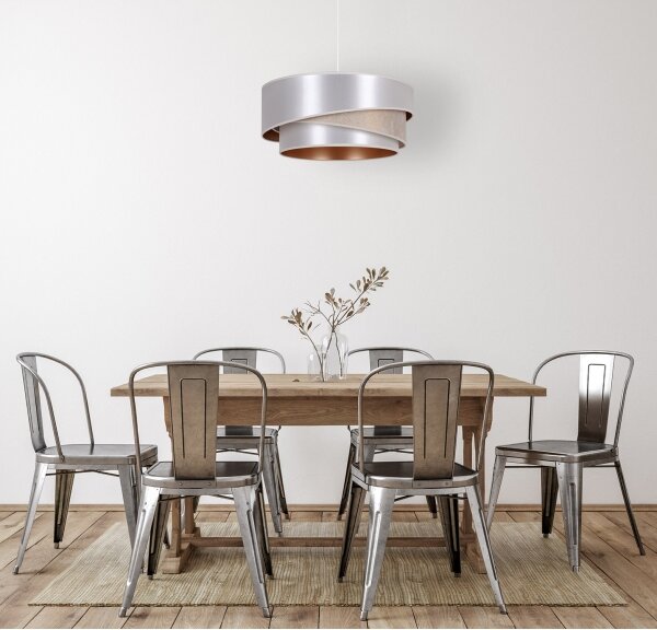 Duolla - Lampadario a sospensione con filo KOBO 1xE27/15W/230V diametro 45 cm argento/oro