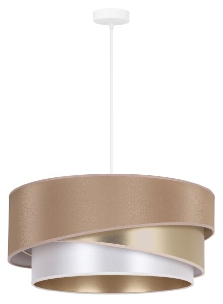 Duolla - Lampadario a sospensione con filo KOBO 1xE27/15W/230V diametro 45 cm beige/oro/bianco