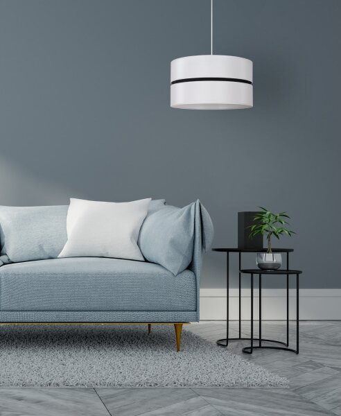 Duolla - Lampadario a sospensione con filo DUO 1xE27/15W/230V diametro 40 cm bianco/nero