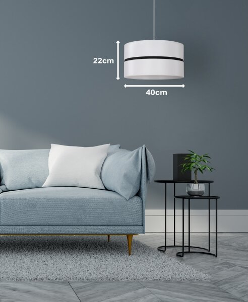 Duolla - Lampadario a sospensione con filo DUO 1xE27/15W/230V diametro 40 cm bianco/nero