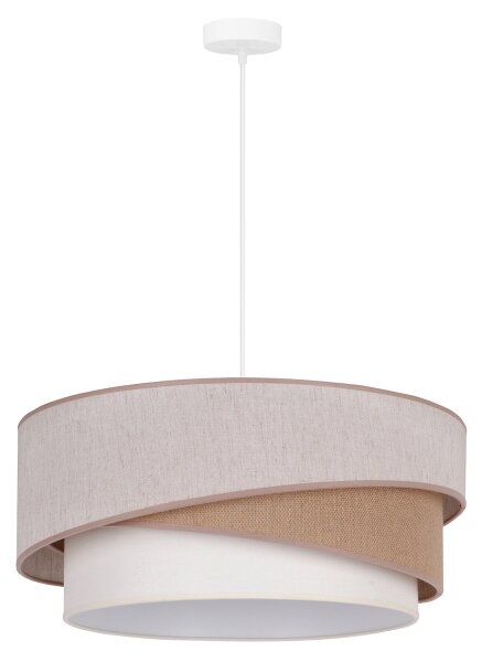 Duolla - Lampadario a sospensione con filo KOBO 1xE27/15W/230V diametro 45 cm beige/marrone/bianco