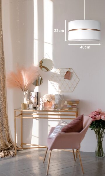 Duolla - Lampadario a sospensione con filo DUO 1xE27/15W/230V diametro 40 cm bianco/oro