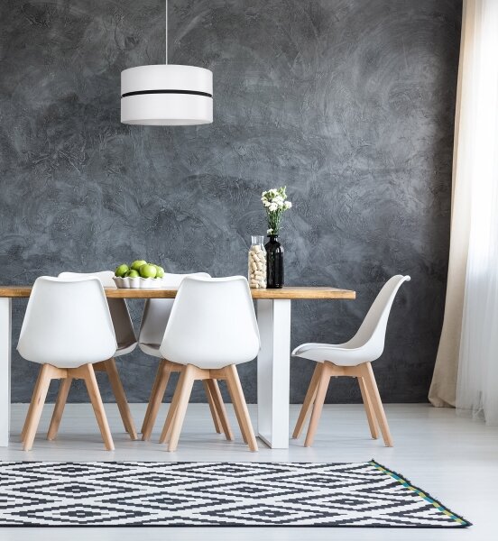 Duolla - Lampadario a sospensione con filo DUO 1xE27/15W/230V diametro 40 cm bianco/nero