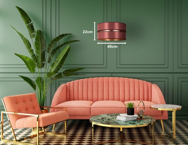 Duolla - Lampadario a sospensione con filo DUO 1xE27/15W/230V diametro 40 cm bordeaux/oro