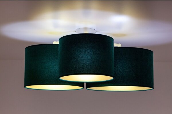 Duolla - Plafoniera ROLLER TRIO 3xE27/60W/230V verde/oro
