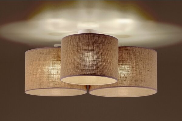 Duolla - Plafoniera ROLLER TRIO 3xE27/60W/230V beige