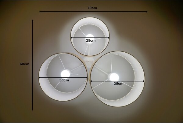 Duolla - Plafoniera ROLLER TRIO 3xE27/60W/230V bianco/oro