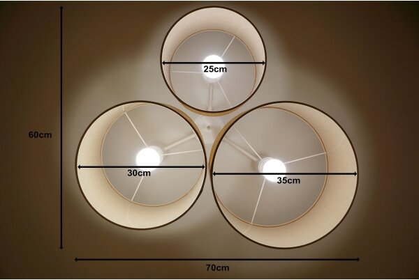Duolla - Plafoniera ROLLER TRIO 3xE27/60W/230V beige