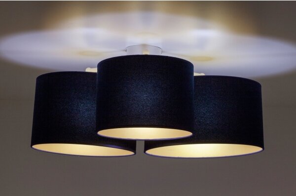 Duolla - Plafoniera ROLLER TRIO 3xE27/60W/230V blu