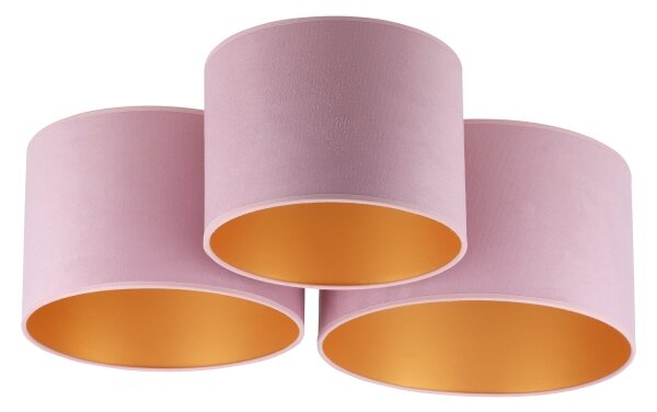 Duolla - Plafoniera ROLLER TRIO 3xE27/60W/230V rosa