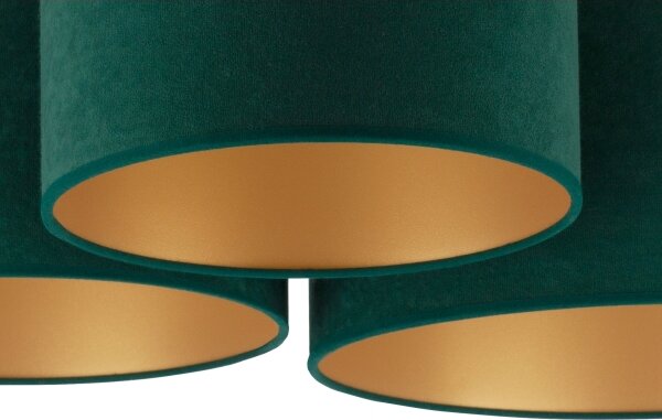 Duolla - Plafoniera ROLLER TRIO 3xE27/60W/230V verde/oro