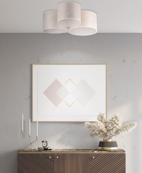 Duolla - Plafoniera ROLLER TRIO 3xE27/60W/230V bianco/oro
