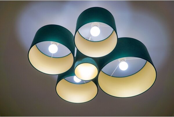 Duolla - Plafoniera ROLLER PENTO 5xE27/60W/230V verde/oro
