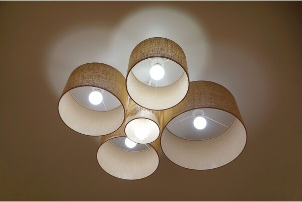Duolla - Plafoniera ROLLER PENTO 5xE27/60W/230V beige