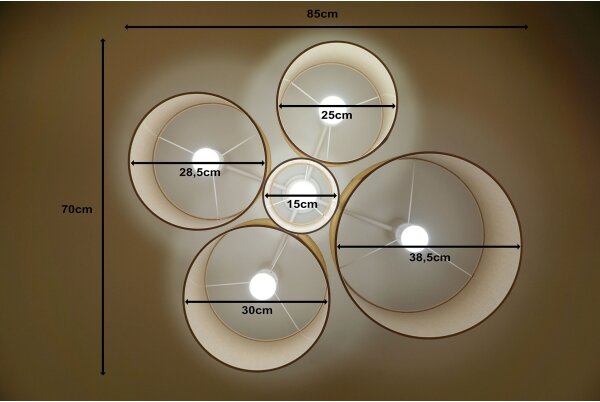 Duolla - Plafoniera ROLLER PENTO 5xE27/60W/230V beige
