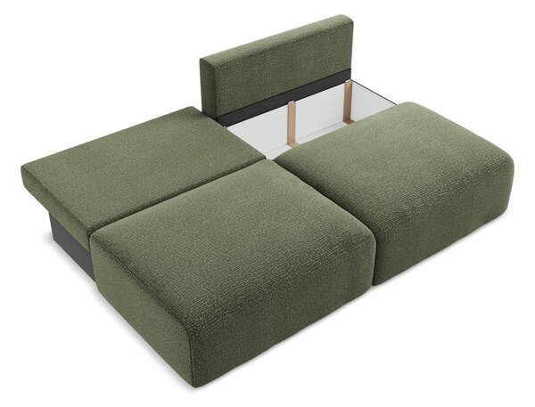 Divano verde allungabile/con contenitore 216 cm Kalena – Makamii
