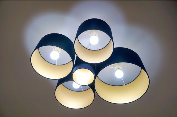 Duolla - Plafoniera ROLLER PENTO 5xE27/60W/230V blu