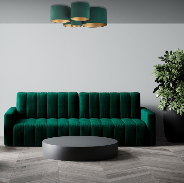 Duolla - Plafoniera ROLLER PENTO 5xE27/60W/230V verde/oro