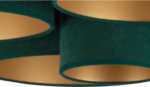 Duolla - Plafoniera ROLLER PENTO 5xE27/60W/230V verde/oro