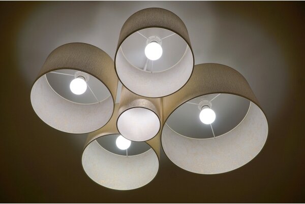 Duolla - Plafoniera ROLLER PENTO 5xE27/60W/230V oro