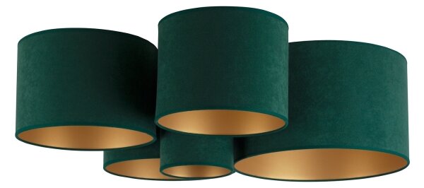 Duolla - Plafoniera ROLLER PENTO 5xE27/60W/230V verde/oro