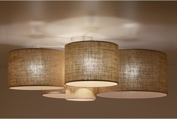 Duolla - Plafoniera ROLLER PENTO 5xE27/60W/230V beige