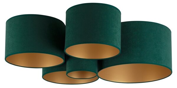 Duolla - Plafoniera ROLLER PENTO 5xE27/60W/230V verde/oro