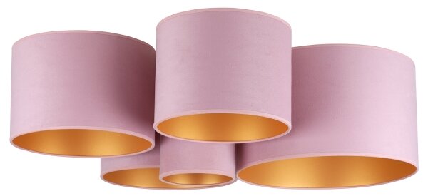 Duolla - Plafoniera ROLLER PENTO 5xE27/60W/230V rosa