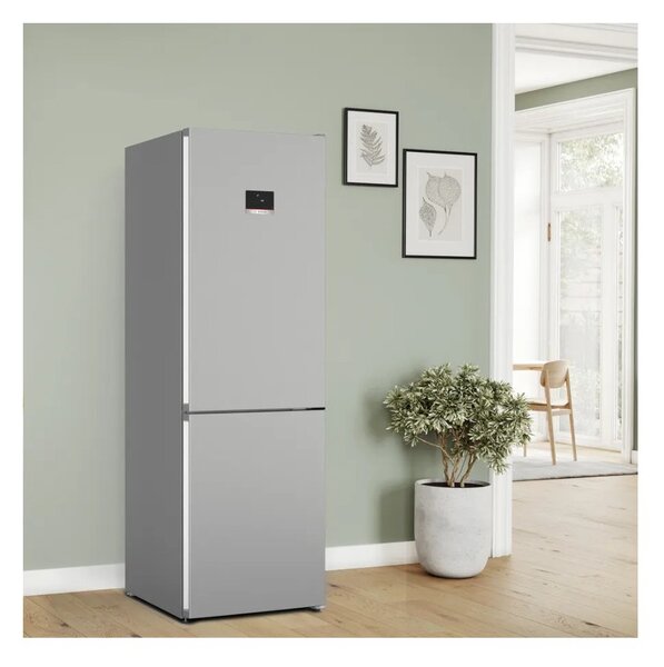 Bosch KGN367LDF Inox Look Frigorifero Combinato 186x60 NoFrost VitaFresh 0°C Inverter Display ManiglieIntegrate Serie4