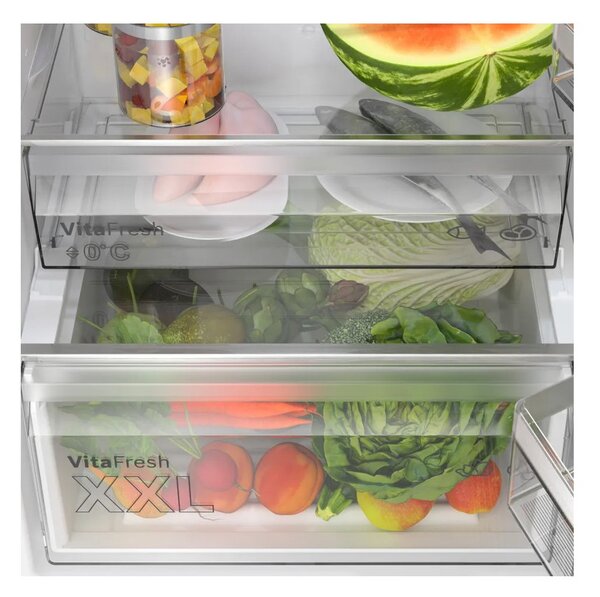 Bosch KGN367LDF Inox Look Frigorifero Combinato 186x60 NoFrost VitaFresh 0°C Inverter Display ManiglieIntegrate Serie4