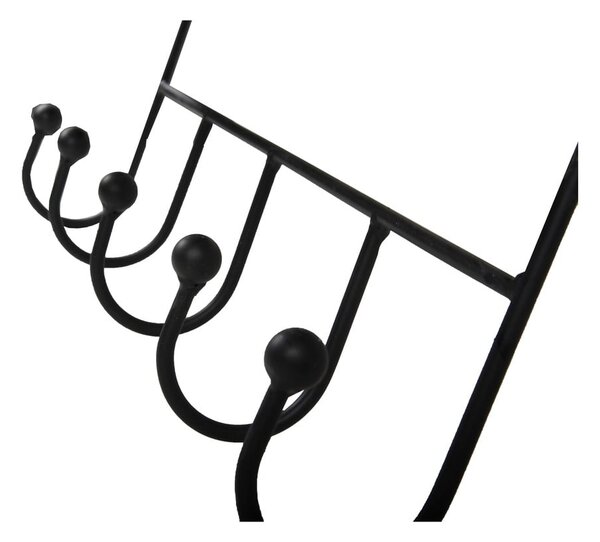 Attaccapanni da parete nero in metallo con scaffale 42 cm Almeria – Garden Pleasure