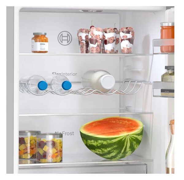Bosch KGN367LDF Inox Look Frigorifero Combinato 186x60 NoFrost VitaFresh 0°C Inverter Display ManiglieIntegrate Serie4