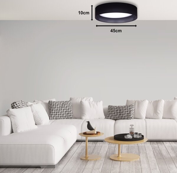 Duolla - Plafoniera LED ROLLER LED/24W/230V diametro 45 cm nero
