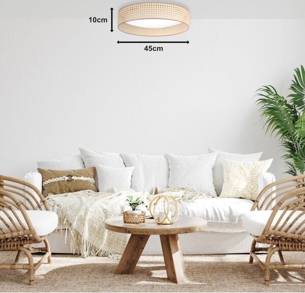 Duolla - Plafoniera LED ROLLER LED/24W/230V diametro 45 cm rattan