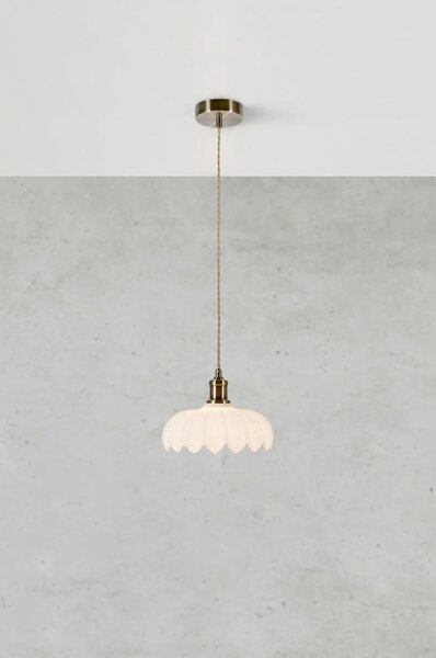 Lampadario bianco e color ottone con paralume in vetro ø 25,5 cm Kurage – Markslöjd