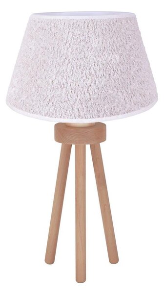 Duolla - Lampada da tavolo BOUCLE 1xE27/15W/230V diametro 28 cm bianco/legno