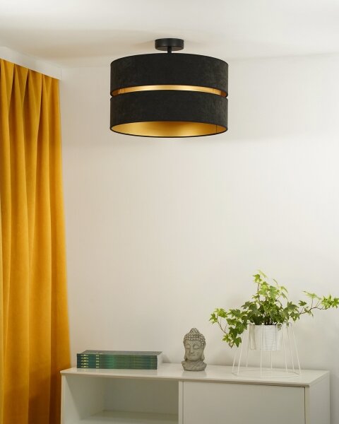 Duolla - Lampadario a plafone DUO 1xE27/15W/230V diametro 40 cm nero/oro