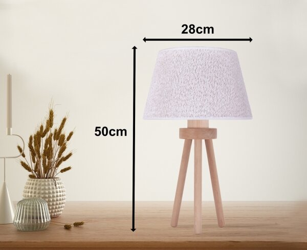 Duolla - Lampada da tavolo BOUCLE 1xE27/15W/230V diametro 28 cm bianco/legno