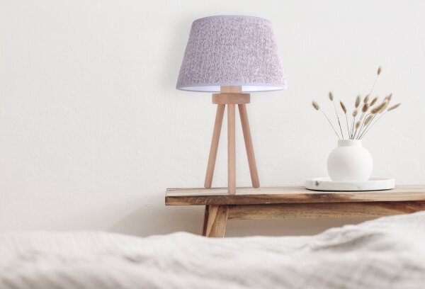 Duolla - Lampada da tavolo BOUCLE 1xE27/15W/230V diametro 28 cm grigio/legno