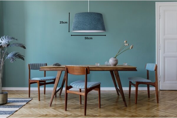 Duolla - Lampadario a sospensione con filo BOUCLE 1xE27/15W/230V diametro 50 cm turchese