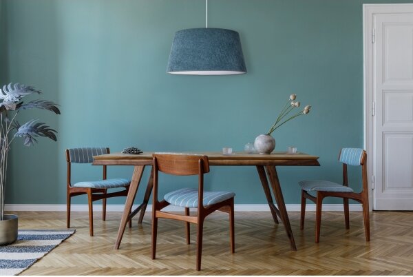 Duolla - Lampadario a sospensione con filo BOUCLE 1xE27/15W/230V diametro 50 cm turchese