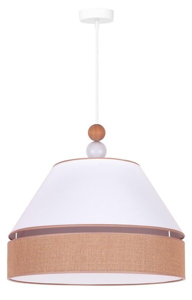 Duolla - Lampadario a sospensione con filo AVIGNON 1xE27/15W/230V diametro 60 cm bianco/marrone