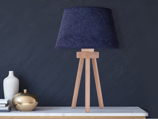 Duolla - Lampada da tavolo BOUCLE 1xE27/15W/230V diametro 28 cm blu/legno