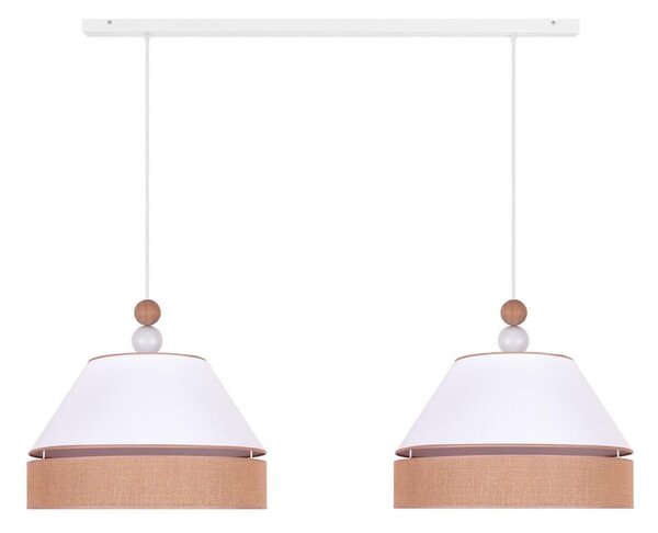 Duolla - Lampadario a sospensione con filo AVIGNON 2xE27/15W/230V bianco/marrone