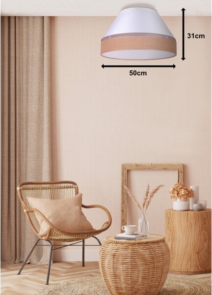 Duolla - Plafoniera AVIGNON 1xE27/15W/230V diametro 50 cm bianco/marrone