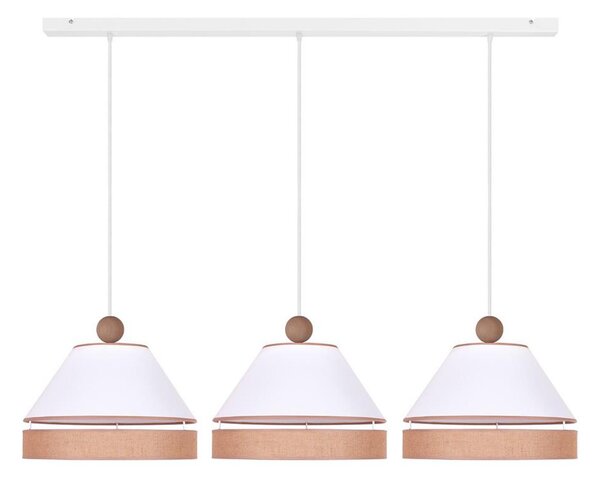 Duolla - Lampadario a sospensione con filo AVIGNON 3xE27/15W/230V bianco/marrone