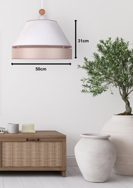 Duolla - Lampadario a sospensione con filo AVIGNON 1xE27/15W/230V diametro 50 cm bianco/beige