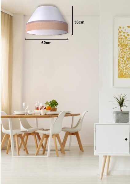 Duolla - Plafoniera AVIGNON 3xE27/15W/230V diametro 60 cm bianco/marrone